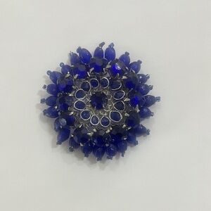 Stunning Blue Crystal Brooch